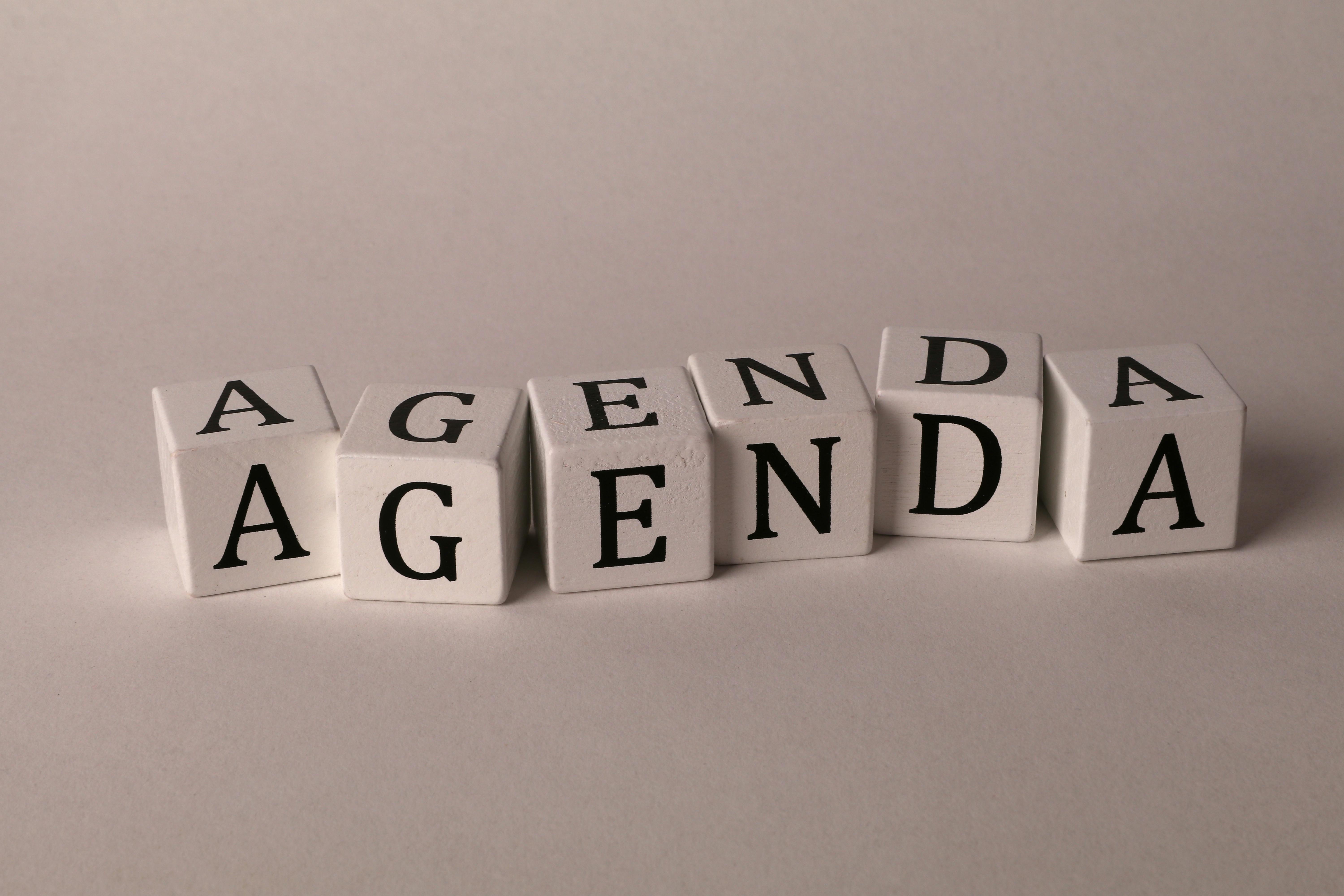 Agenda blocks representing our structured methodology